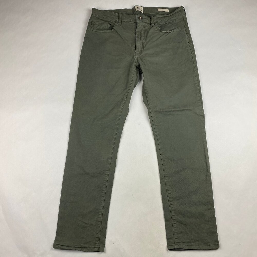 Flint and Tinder Men's Pants‎ 33 x 30 Slim Fit Green Denim - Flaw